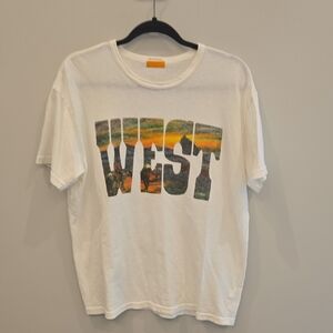 MOTHER White Tee with Orange Logo Label
